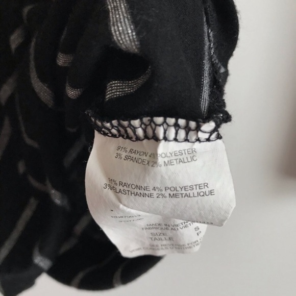 Loved By Heidi Klum V-neck Black Silver Striped Long Sleeve Maternity Top Small - Picture 5 of 5